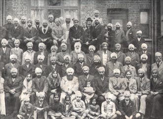 Members of the Early Bhat Sikh Community at Shepherds Bush Gurdwara,London, 1938